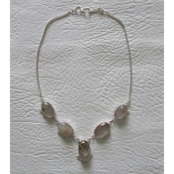 Grey Rutilated Quartz Necklace - NEW - Picture 2 of 8